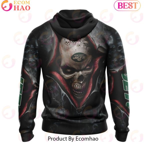 NFL New York Jets Special Horror Skull Art Design Halloween 3D Hoodie