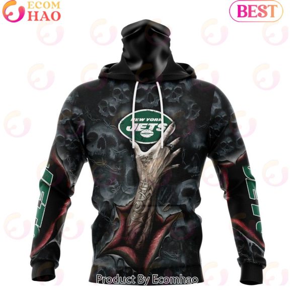 NFL New York Jets Special Horror Skull Art Design Halloween 3D Hoodie