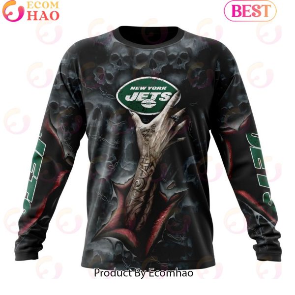 NFL New York Jets Special Horror Skull Art Design Halloween 3D Hoodie