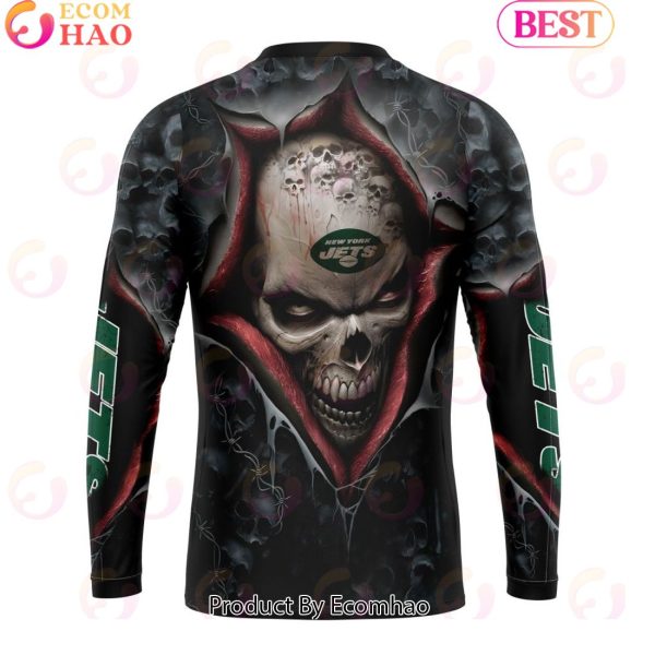 NFL New York Jets Special Horror Skull Art Design Halloween 3D Hoodie
