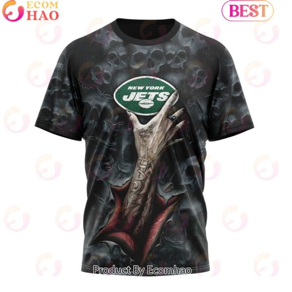 NFL New York Jets Special Horror Skull Art Design Halloween 3D Hoodie