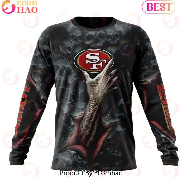 NFL San Francisco 49ers Special Horror Skull Art Design Halloween 3D Hoodie