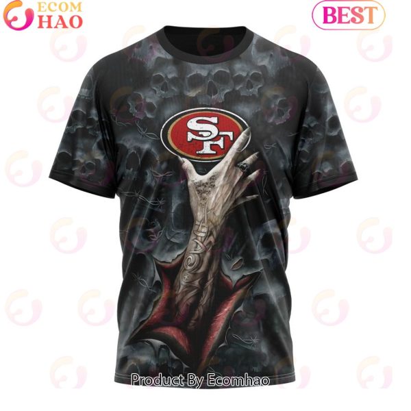 NFL San Francisco 49ers Special Horror Skull Art Design Halloween 3D Hoodie