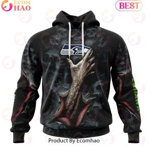 NFL Seattle Seahawks Special Horror Skull Art Design Halloween 3D Hoodie