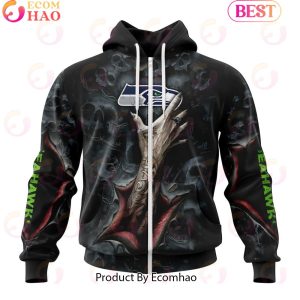 NFL Seattle Seahawks Special Horror Skull Art Design Halloween 3D Hoodie