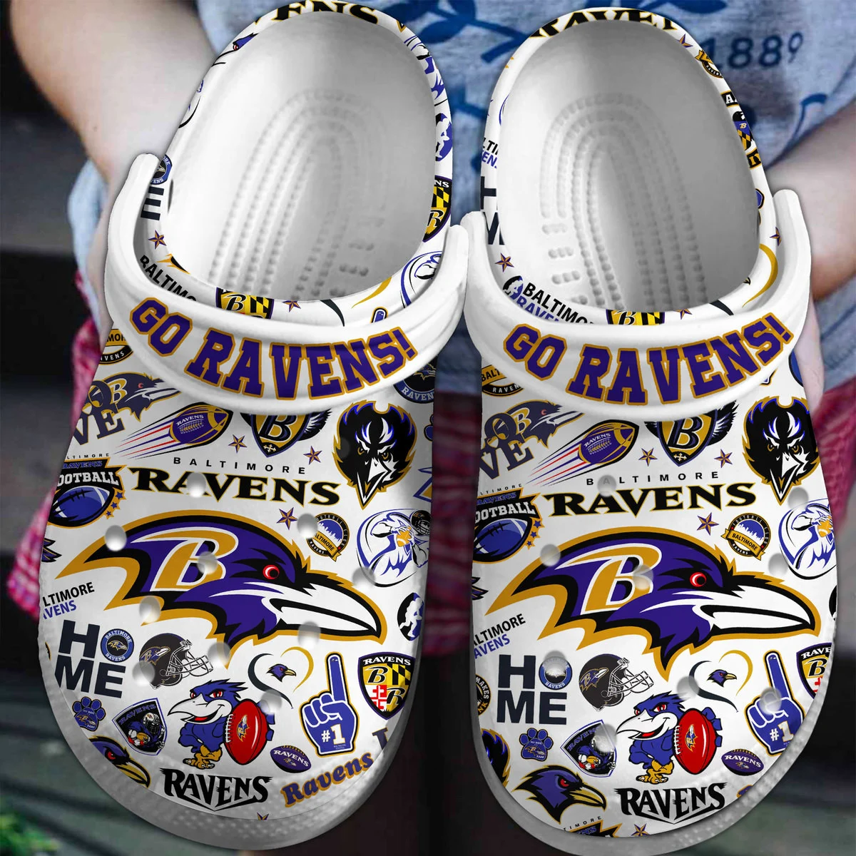 Go Ravens Balltimore Ravens Clogs