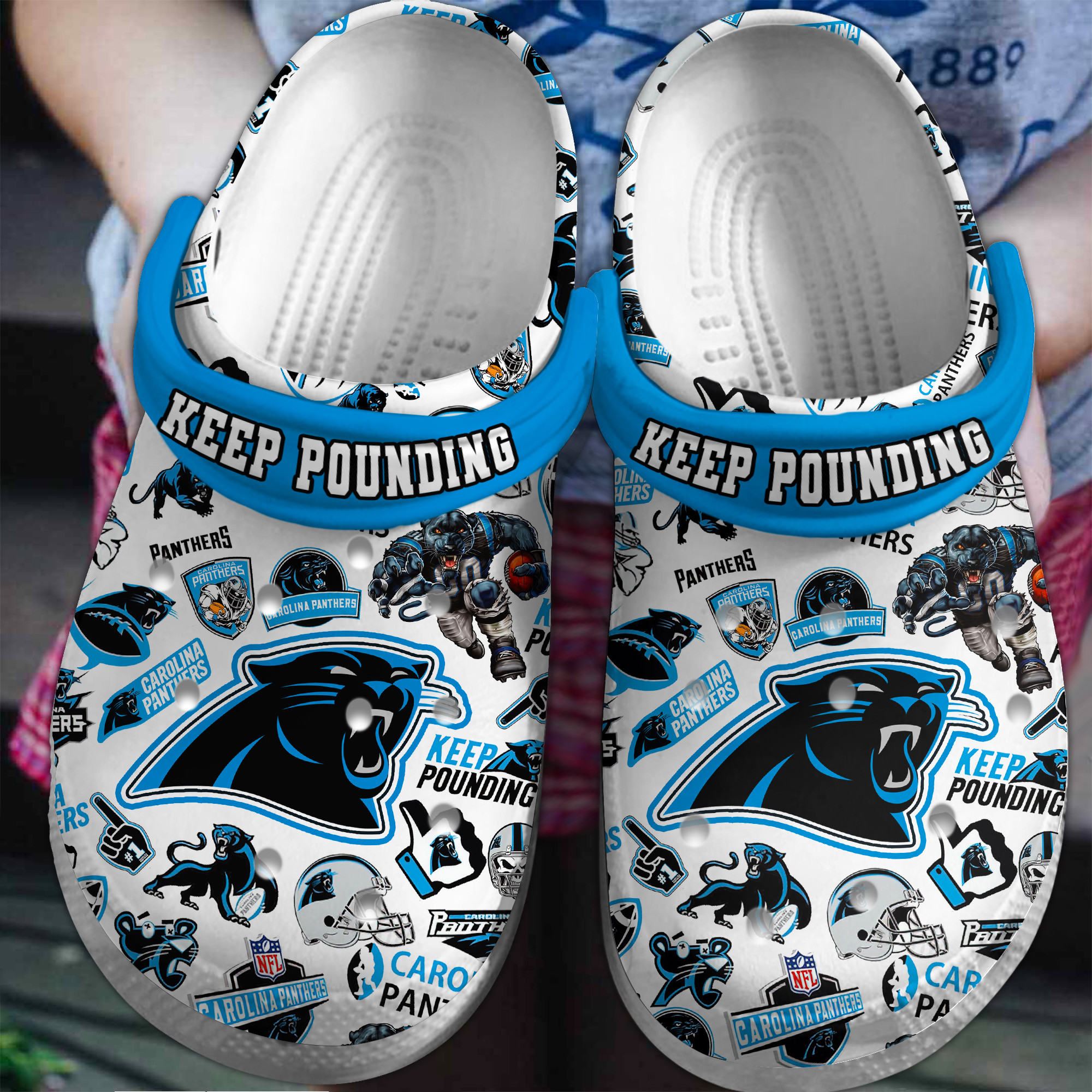 Keep Pounding Carolina Panthers Clogs