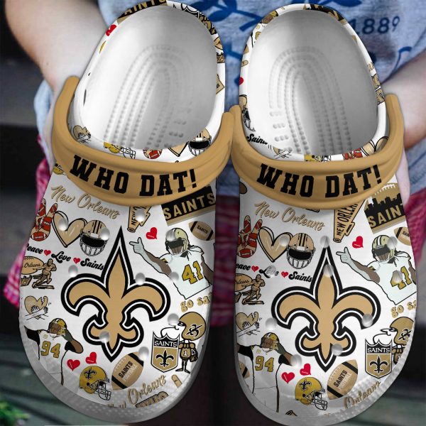 Who Dat Go Saints New Orleans Clogs