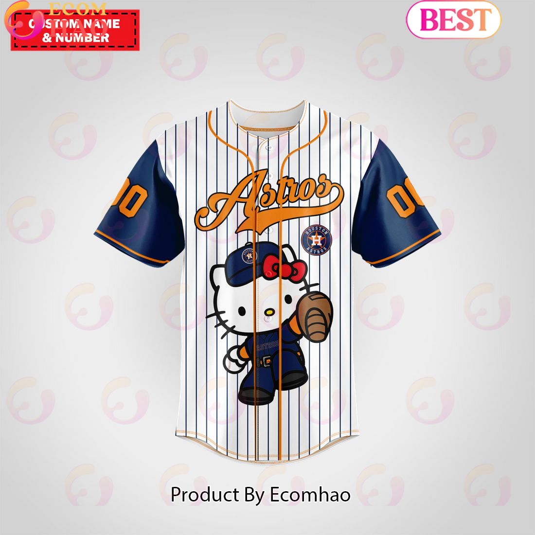 Custom Houston Astros Baseball Jersey - Personalized Name & Number - Scesy