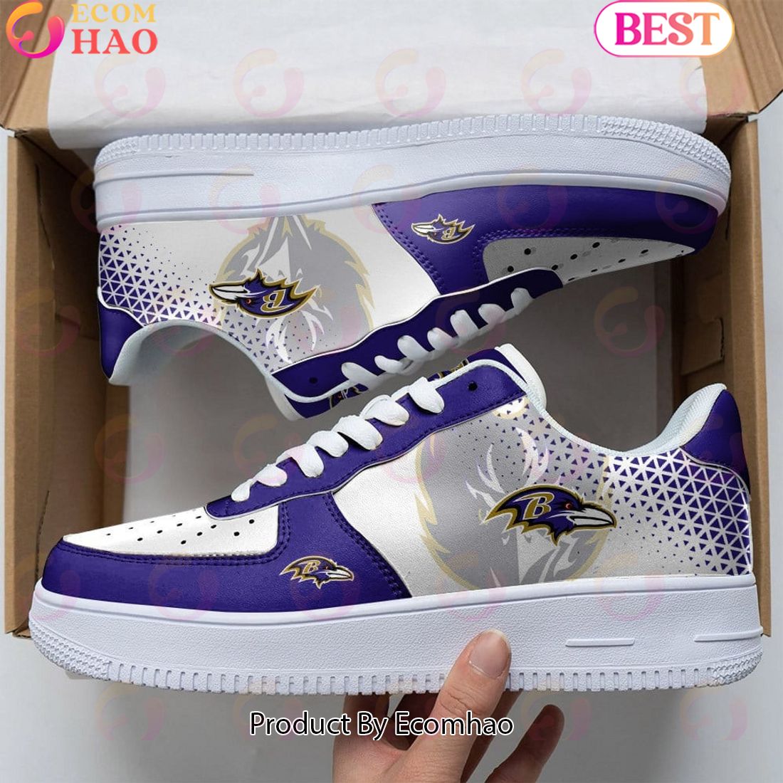 PREMIUM] Baltimore Ravens Air Force 1 Shoes, Sneakers