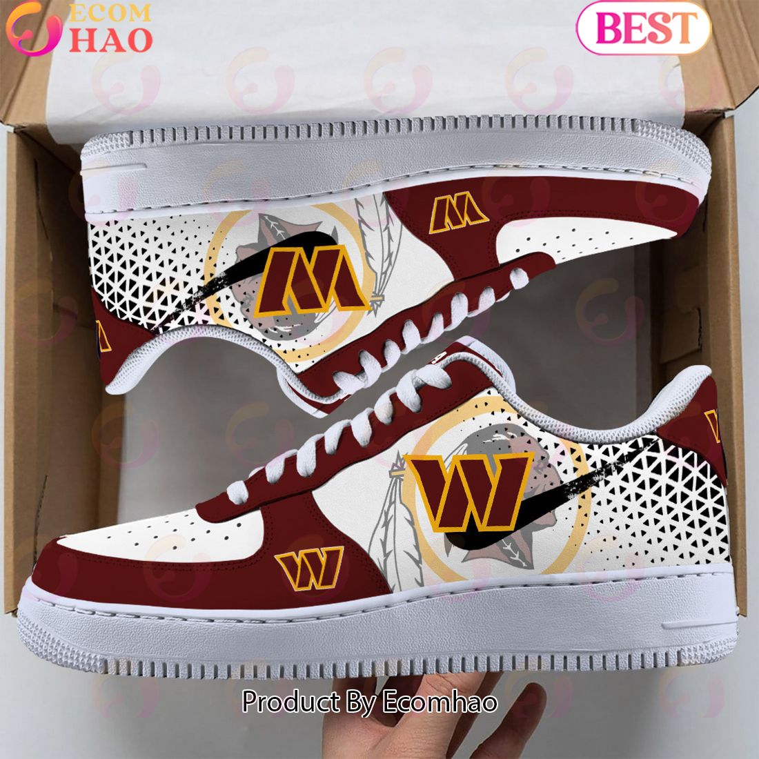 PREMIUM] Washington Commanders Air Force 1 Shoes, Sneakers