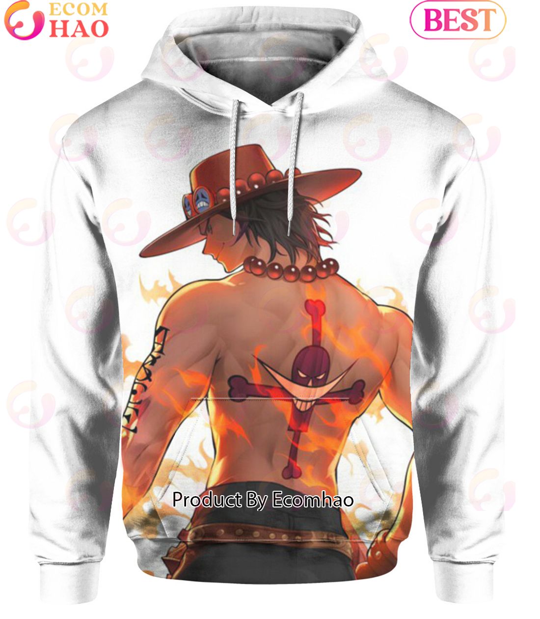 Anime One Piece Fire Fist Portgas D Ace Hoodie