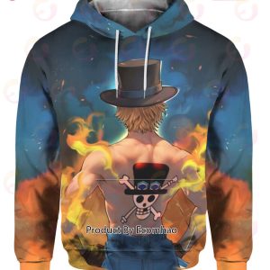 Anime One Piece Sabo’s Flame Luffy Hoodie