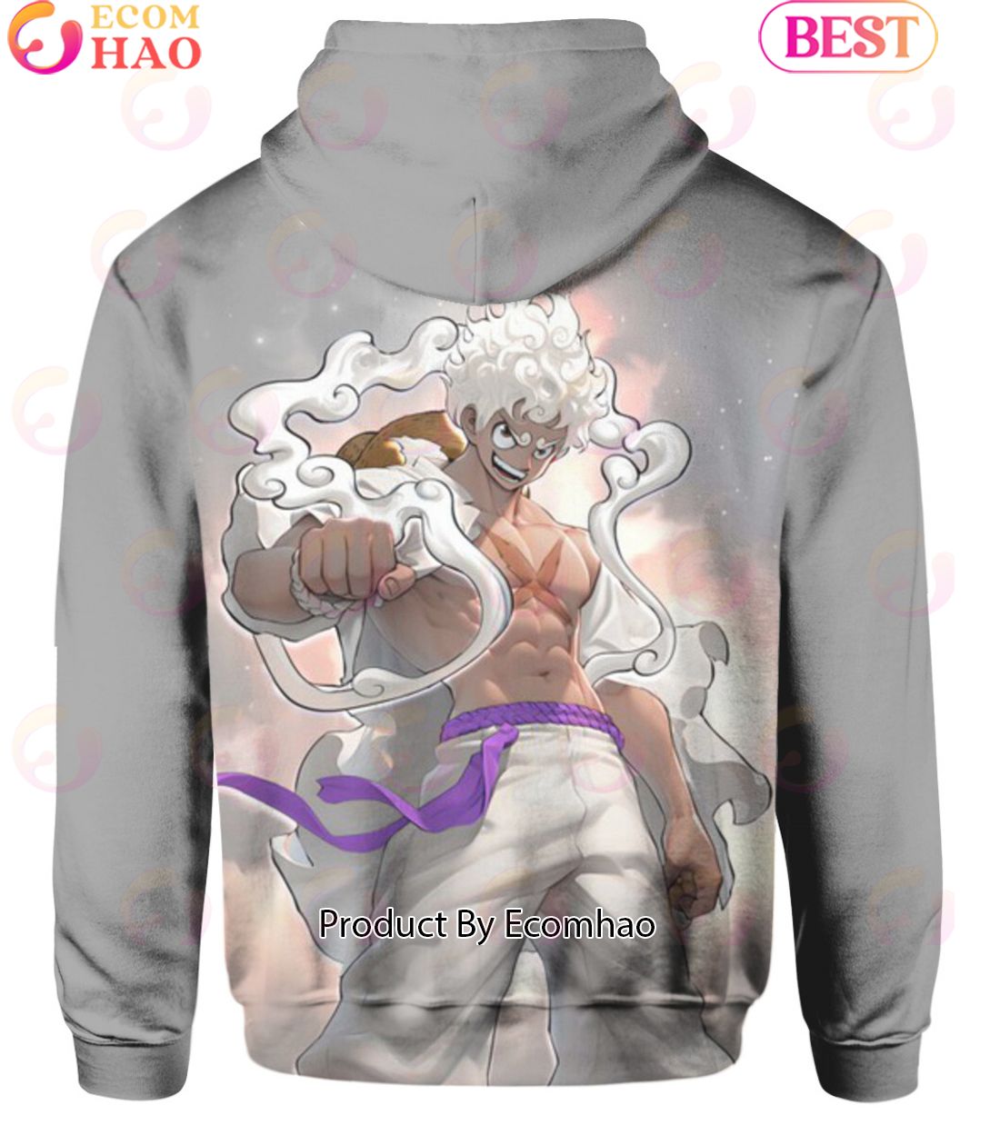 One Piece Anime Luffy Gear 5 Joy Boy Hoodie