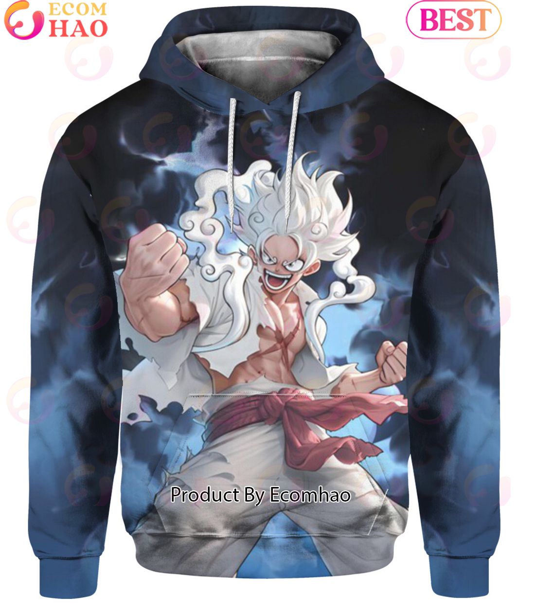 One Piece Anime Luffy Gear 5 Superpower Hoodie