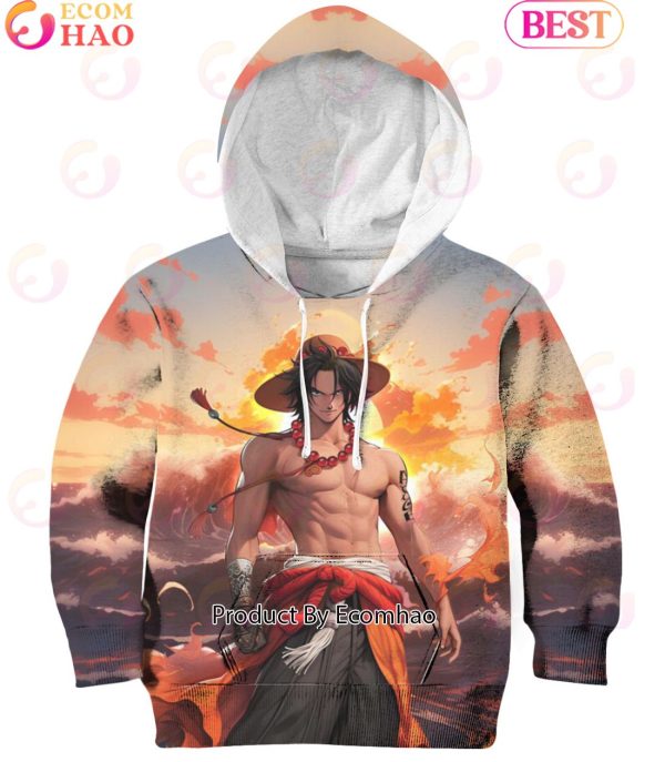One Piece Anime Portgas D. Ace Fire Power Hoodie