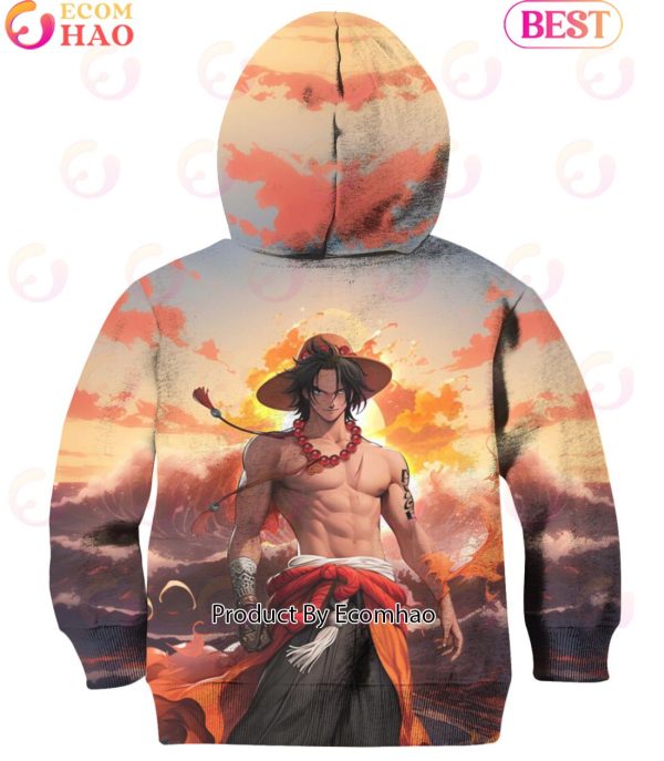 One Piece Anime Portgas D. Ace Fire Power Hoodie