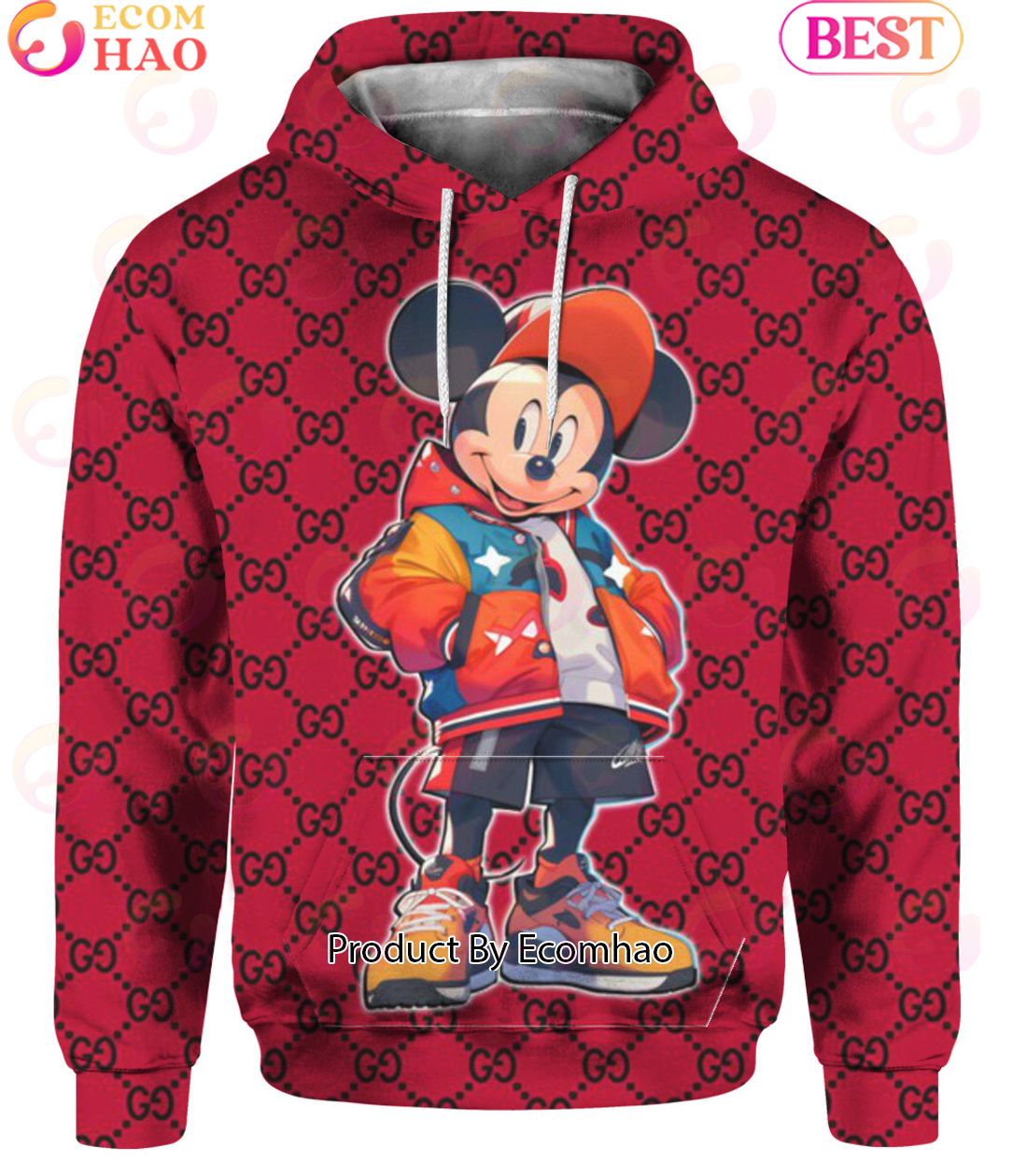 Cartoon Minnie Mouse Streetstyle Gucci Hoodie Luxury Items