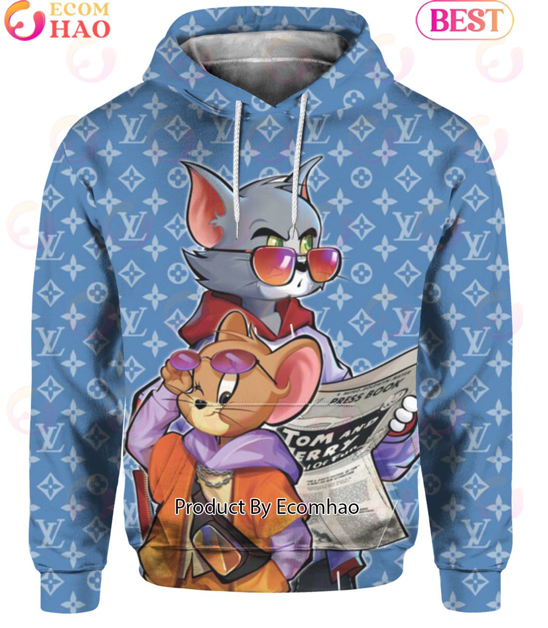 Cartoon Tom & Jerry Fashionista Louis Vuitton Hoodie Luxury Items