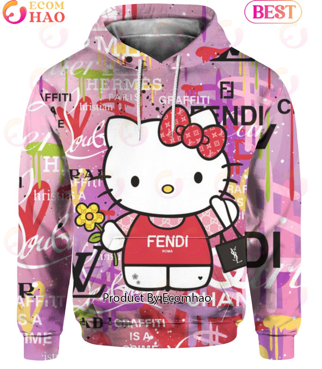 Hello Kitty Gucci Fendi Louis Vuitton Hoodie Luxury Items