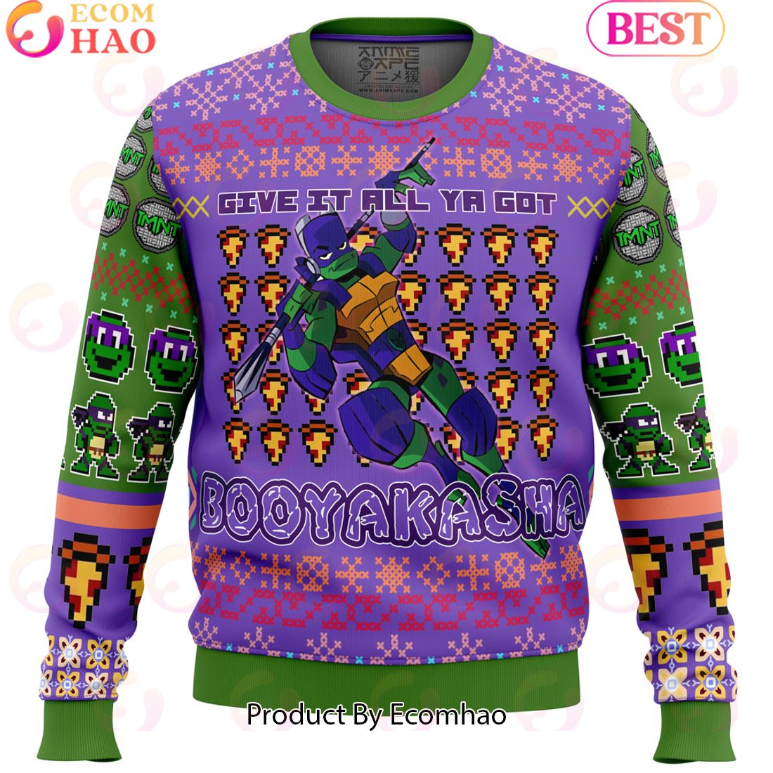 Donatello Rise of the Teenage Mutant Ninja Turtles Ugly Christmas Sweater