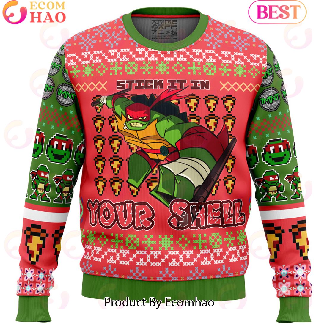 Raphael Rise of the Teenage Mutant Ninja Turtles Ugly Christmas Sweater