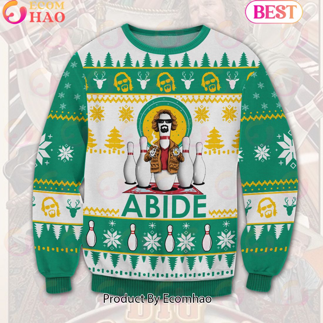 The Big Lebowski Abide Ugly Sweater