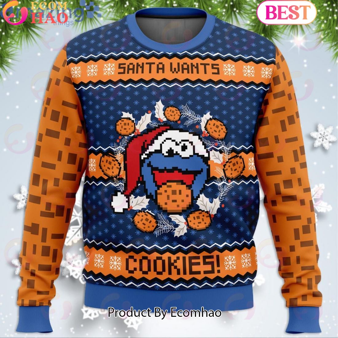 Santa Wants Cookies! Funny Christmas Gift Ugly Christmas Sweater