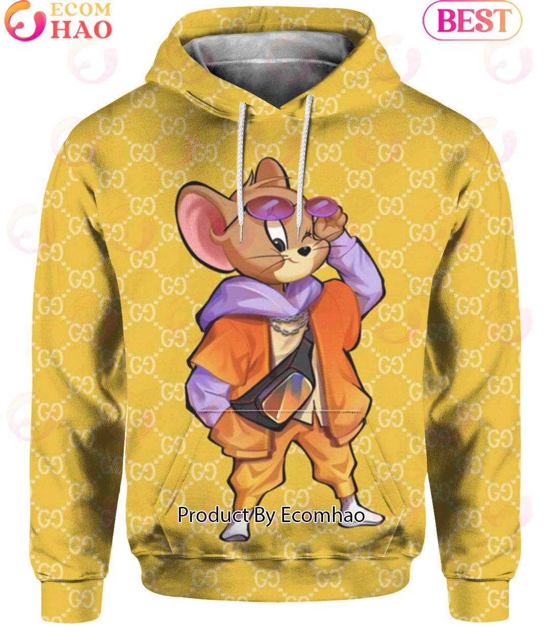 Tom & Jerry Cartoon Jerry Streetstyle Gucci Hoodie Luxury Items