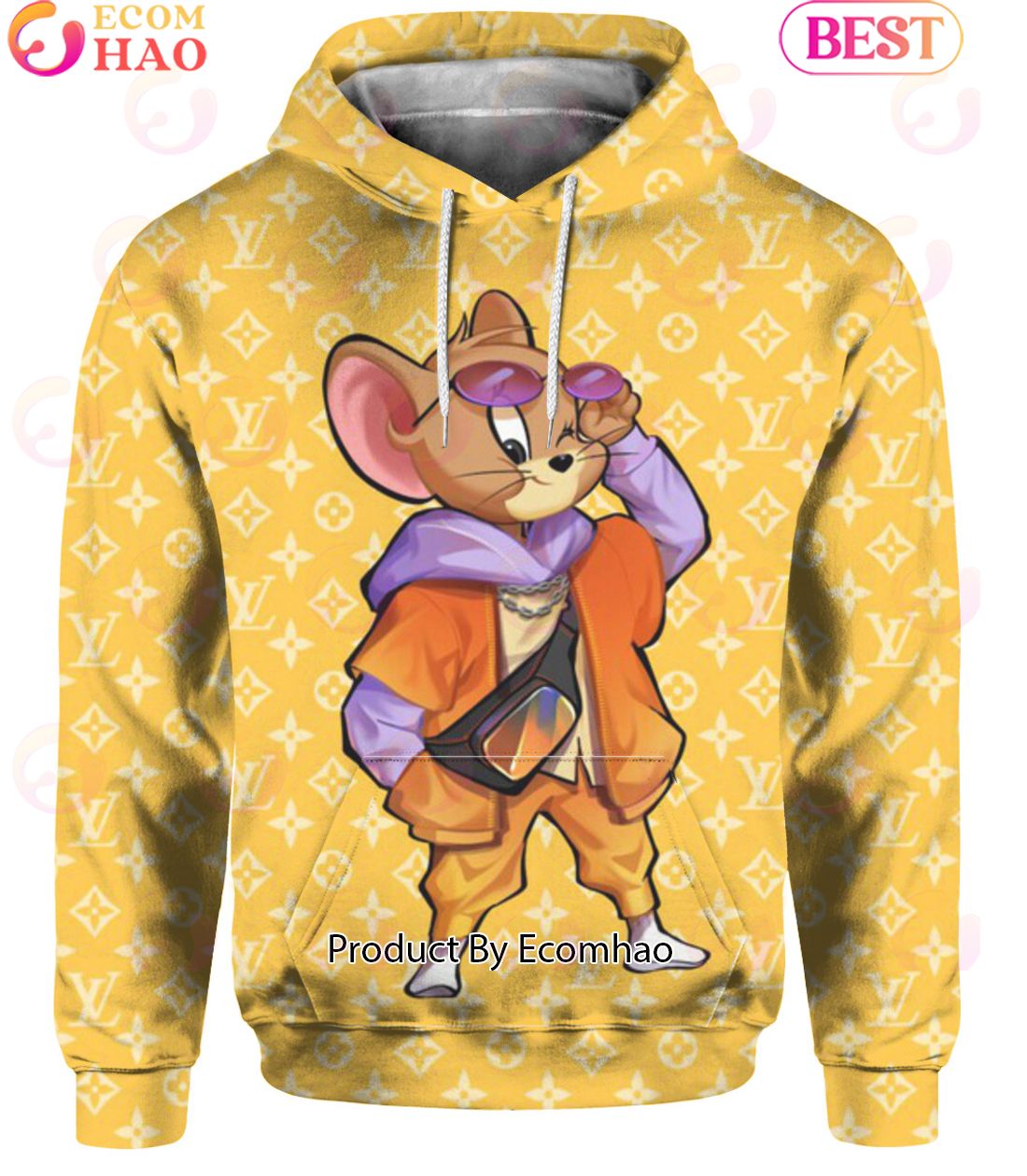 Tom & Jerry Cartoon Jerry Streetstyle Louis Vuitton Hoodie Luxury Items