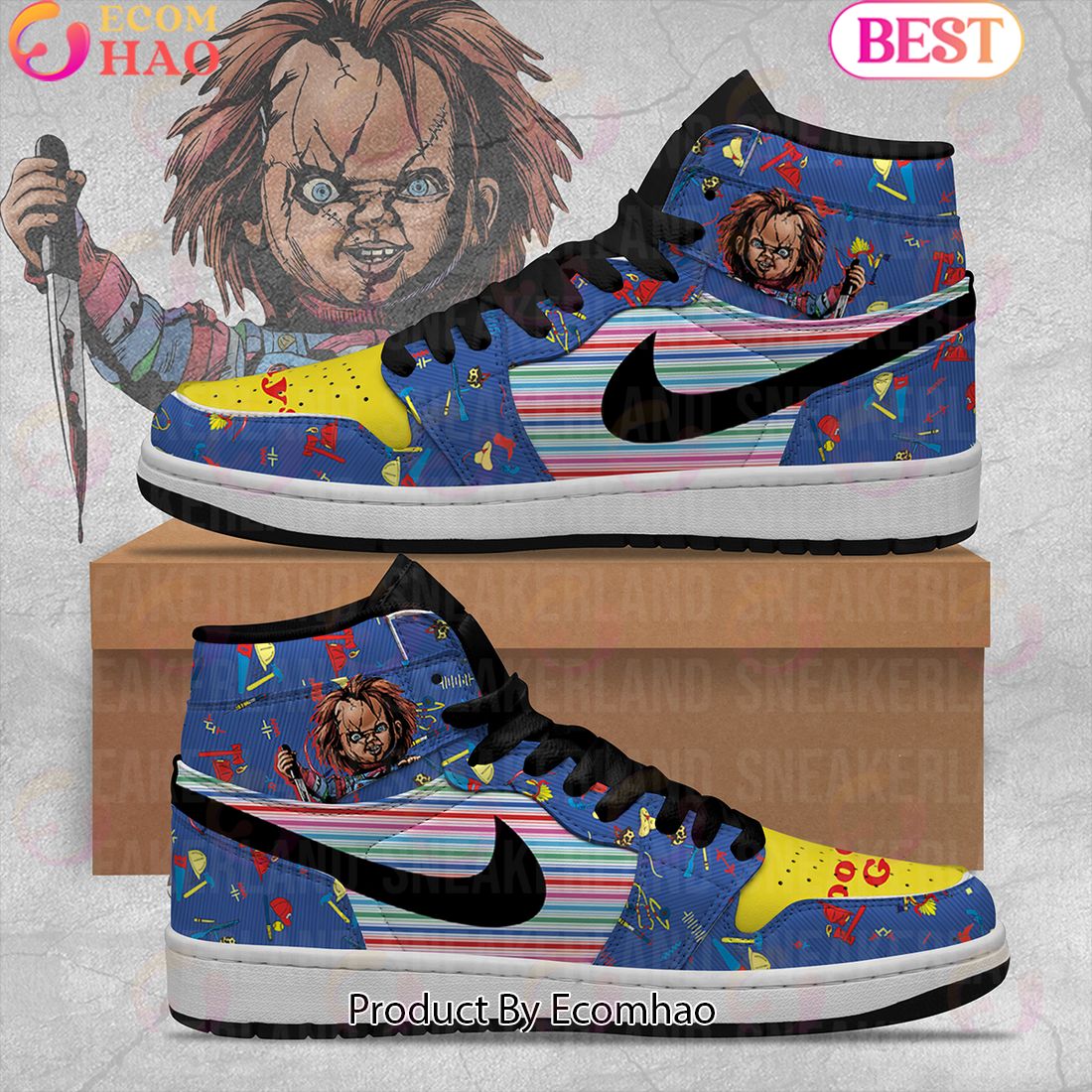 Halloween Chucky Air Jordan High Top Sneakers