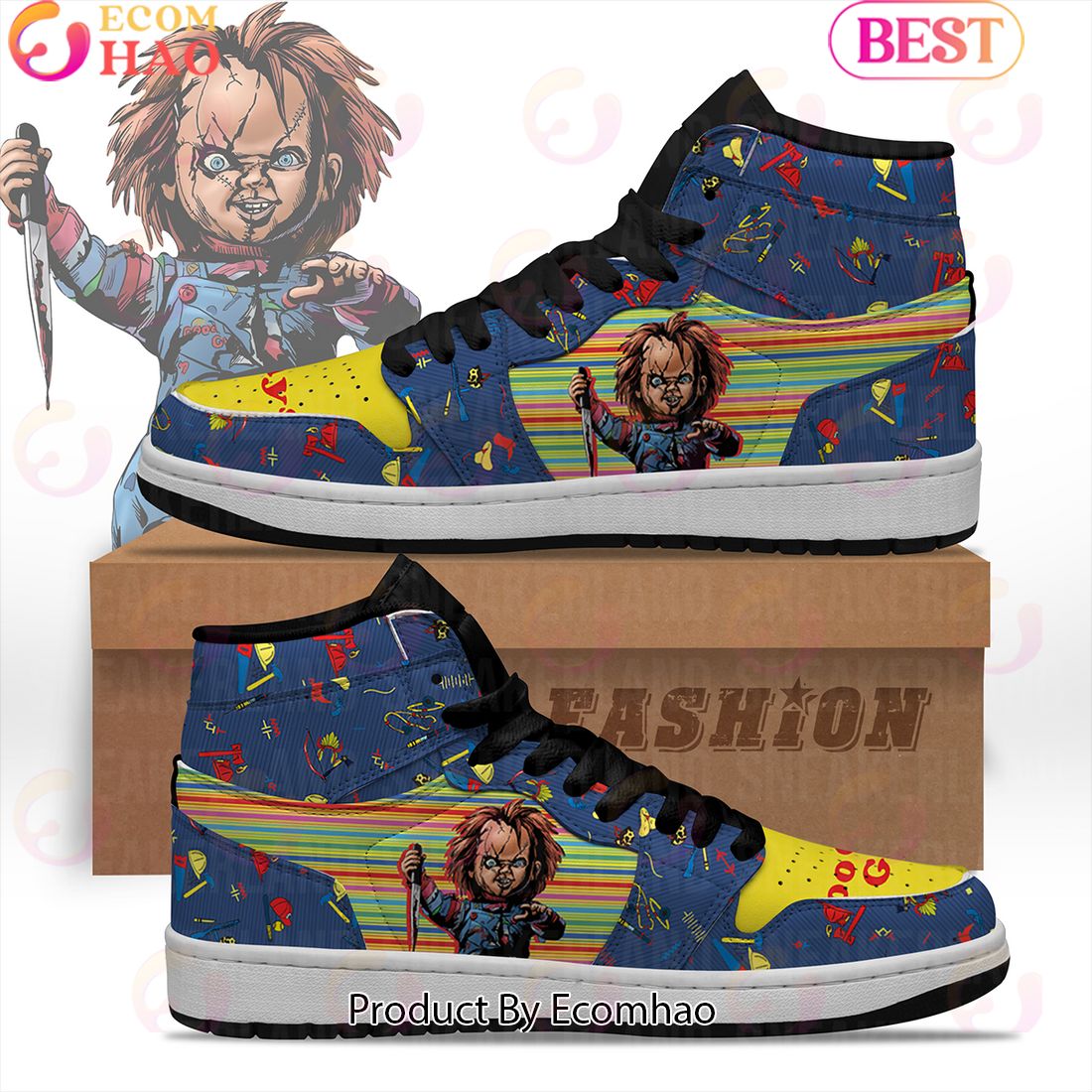 Halloween Chucky Special Design Air Jordan High Top Sneakers