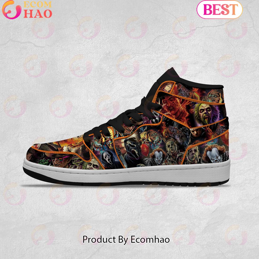 Halloween Horror Characters High Top Sneakers