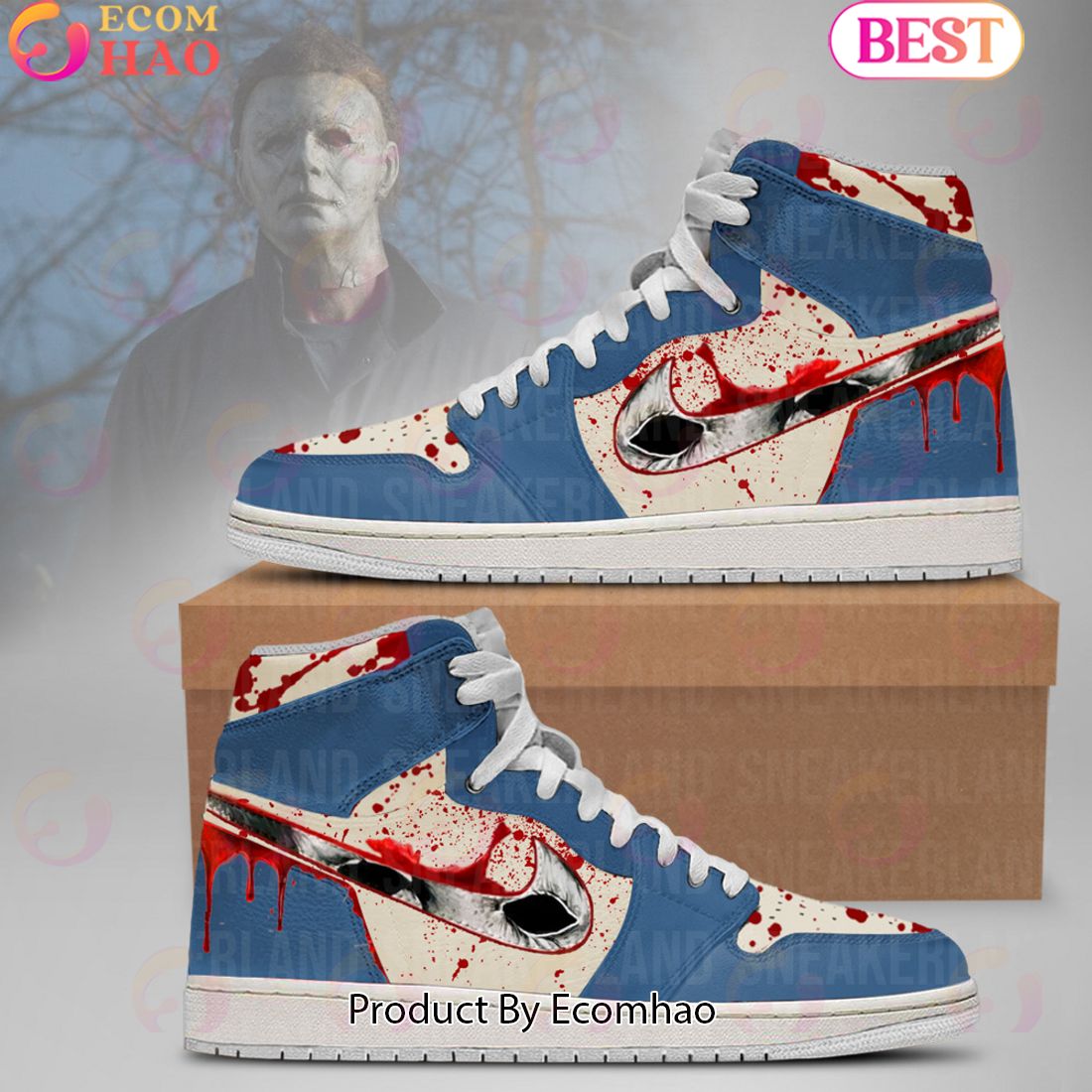 Halloween MICHAEL MYERS Air Jordan High Top Sneakers