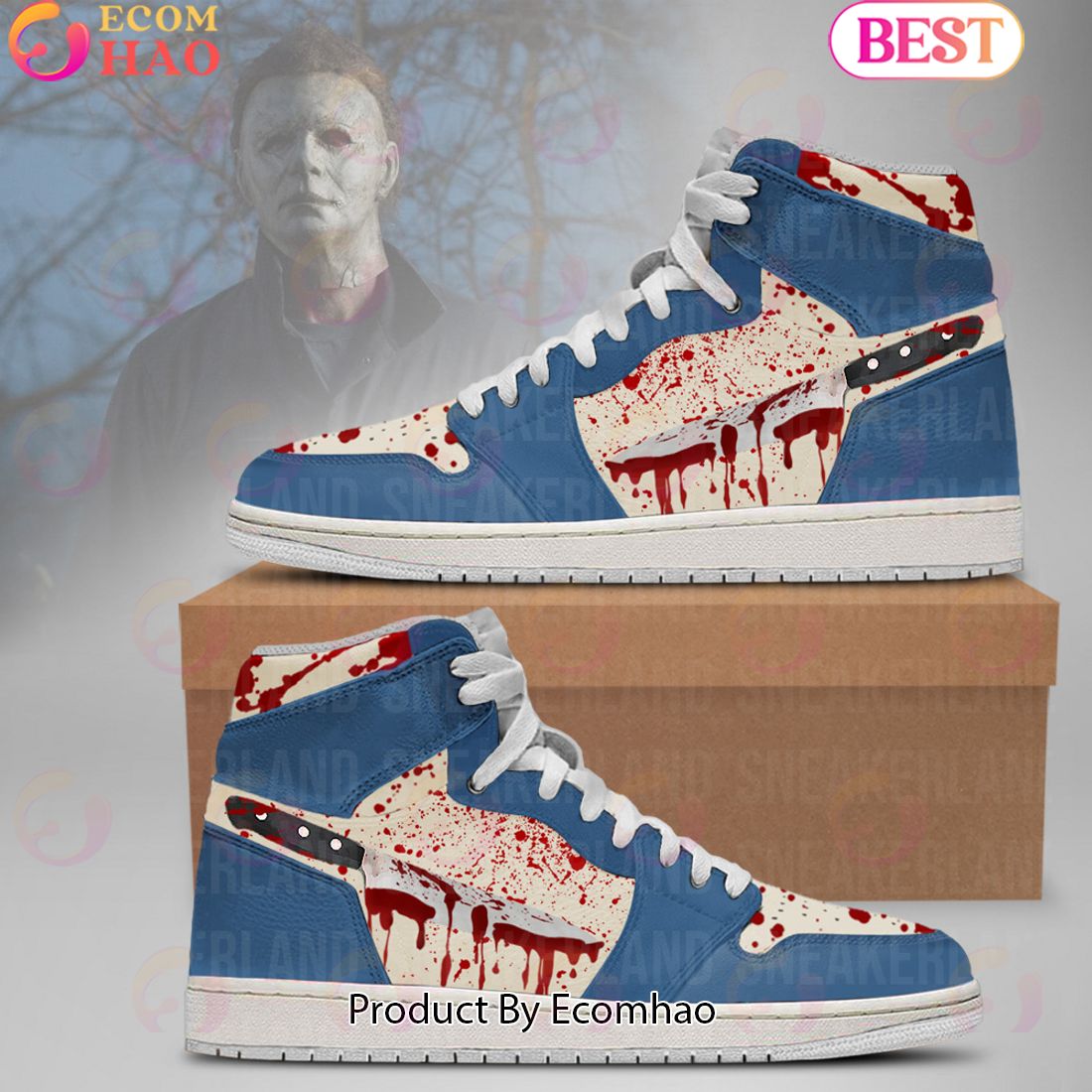 Halloween MICHAEL MYERS Knife DesignAir Jordan High Top Sneakers