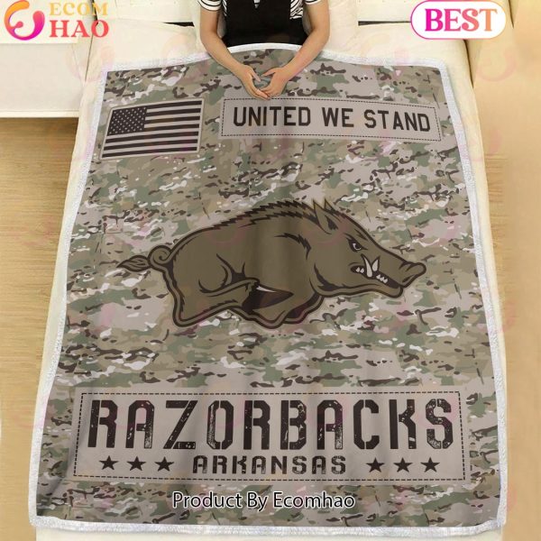 NCAA Arkansas Razorbacks Army Camo Fleece Blanket