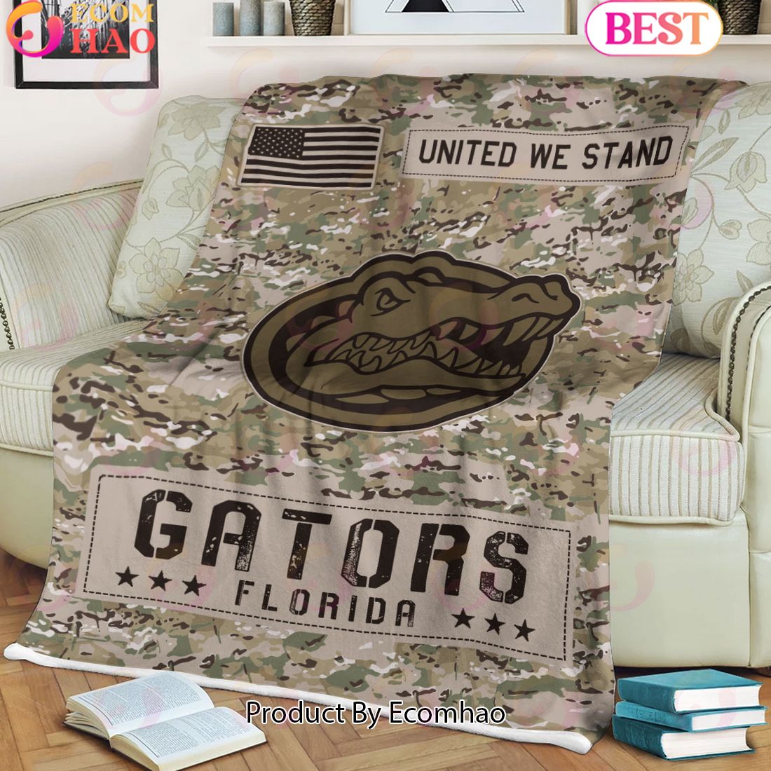 NCAA Florida Gators Army Camo Fleece Blanket