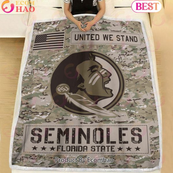 NCAA Florida State Seminoles Army Camo Fleece Blanket