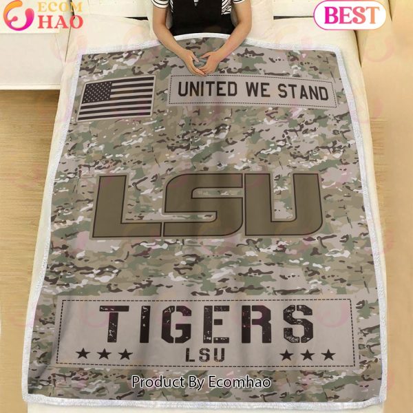 NCAA LSU Tigers Army Camo Fleece Blanket