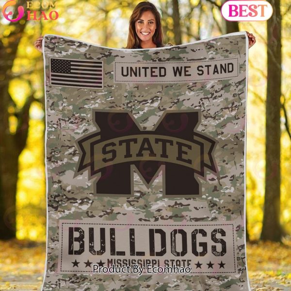 NCAA Mississippi State Bulldogs Army Camo Fleece Blanket
