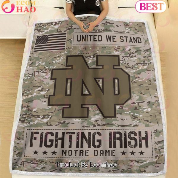 NCAA Notre Dame Fighting Irish Army Camo Fleece Blanket