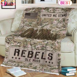 NCAA Ole Miss Rebels Army Camo Fleece Blanket