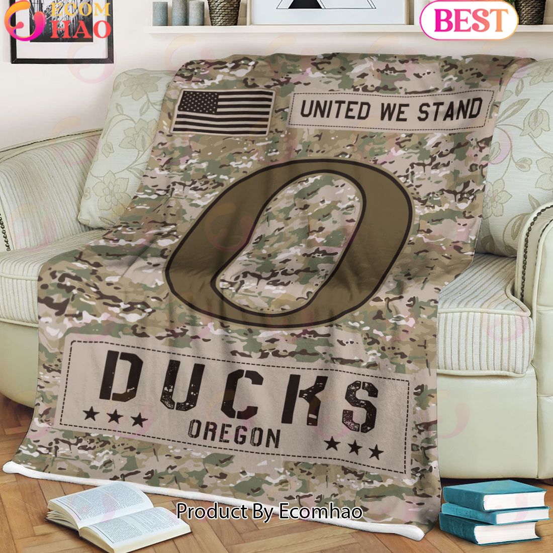 NCAA Oregon Ducks Army Camo Fleece Blanket