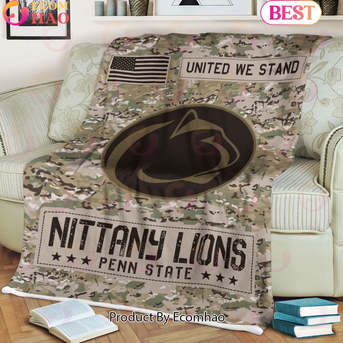 NCAA Penn State Nittany Lions Army Camo Fleece Blanket