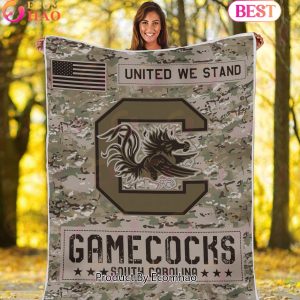 NCAA South Carolina Gamecocks Army Camo Fleece Blanket