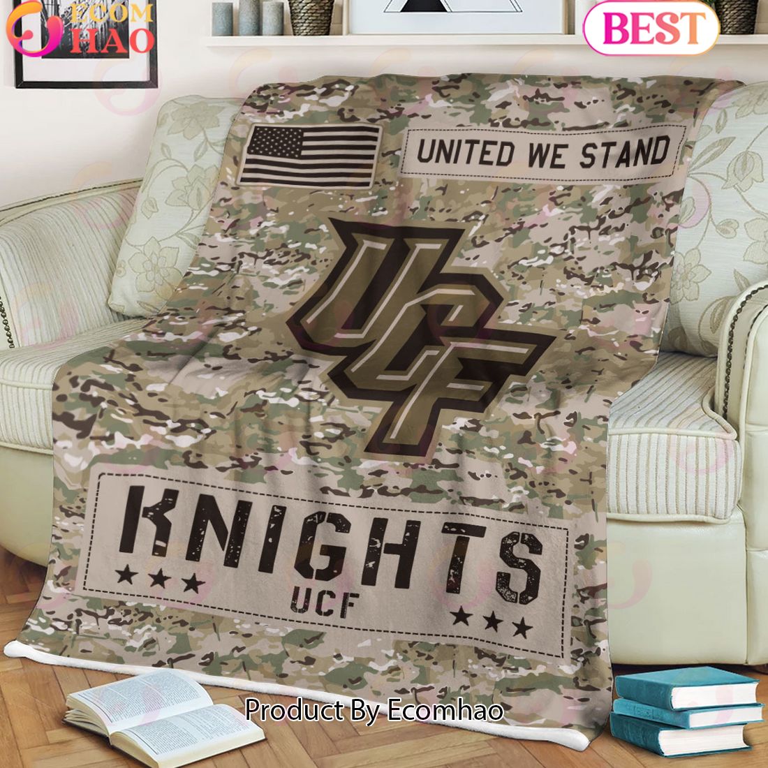 NCAA UCF Knights Army Camo Fleece Blanket