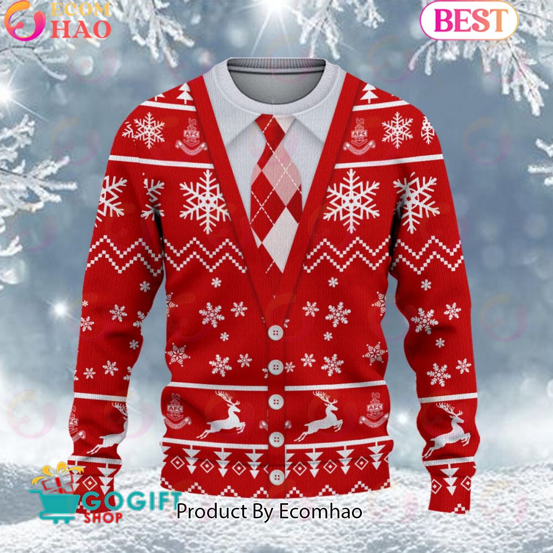 Airdrieonians F.C. Vest Design Ugly Christmas Sweater