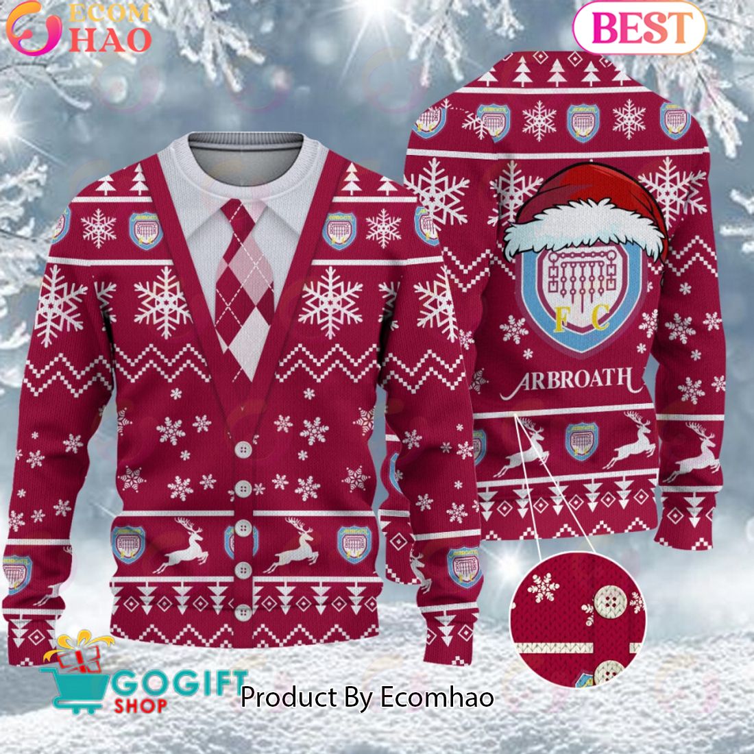 Arbroath F.C. Vest Design Ugly Christmas Sweater