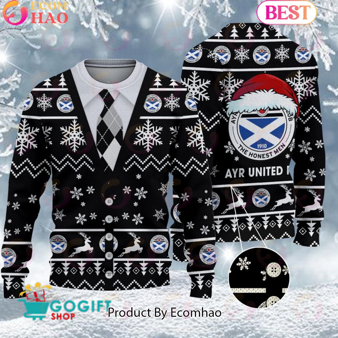 Aberdeen F.C. Vest Design Ugly Christmas Sweater