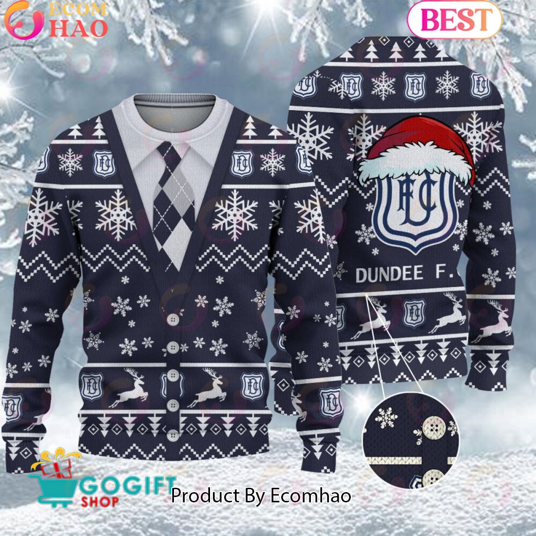 Ayr United F.C. Vest Design Ugly Christmas Sweater